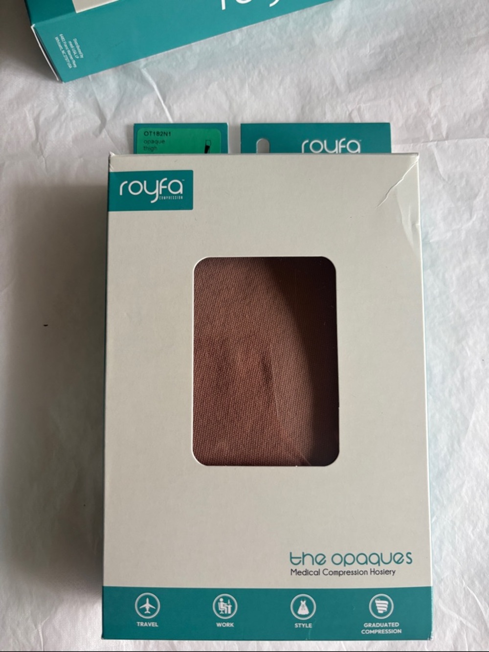Royfa The Opaques Medical Compression Hosiery - Brown- nude 20-30 size small